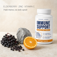 Formule triple défense à base de sureau, zinc et vitamine C, capsules HPMC sans gélatine, cure de 30 jours