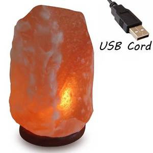 Pure Quality Night Himalayan Salt <b>Lamp</b> USB Natural Himalayan Mini Salt <b>Lamp</b> <b>Wooden</b> <b>Base</b> for Room Decoration Hand Carved - Product Image 6