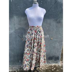 Women's Summer Casual Floral Print <b>Maxi</b> Dress Tunic Wholesale Lot Cotton <b>Wrap</b> <b>Skirt</b> Elastic Waist Two-Tier Beach <b>Skirt</b> Maternity - Product Image 5