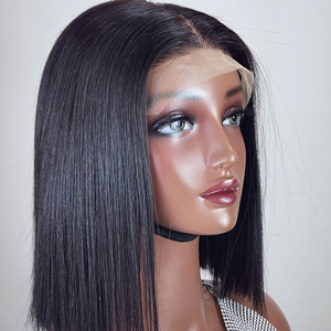 12A Grade Super Double Drawn 4x4 Dentelle Fermeture Vietnamienne Cheveux Bruts Os Droite Court Bob Perruque Pas Cher Sans Colle Perruques de Cheveux Humains - Product Image 2