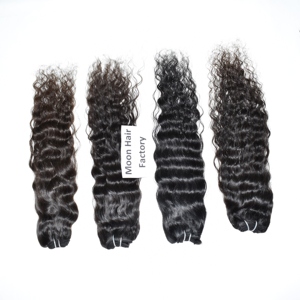 Nouveaux styles de mèches de cheveux humains indiens de luxe, extensions bouclées, double trame plate, cuticules alignées, douces, sans produits chimiques, à vendre - Product Image 1