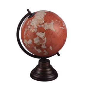 Globe Vintage Avec Support Antique Ornement De Table Orné Ou De Bureau Trouvé Et Fouetté Aventure Voyage Thème Mariage - Product Image 4