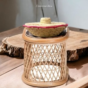 Beau design meubles de patio en osier tissé à la main durable pouf de jardin en rotin extérieur pour console d'incrustation d'os de balcon de jardin - Product Image 1