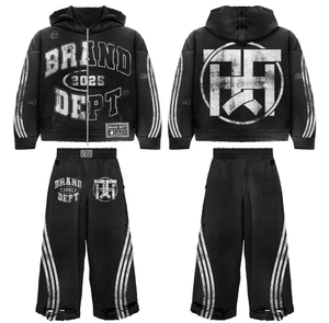 Ensemble sweat à capuche baggy et jogging en éponge française lourd OEM pour homme - Product Image 2