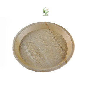 Exportador indio de plato de cena biodegradable juego de vajilla de platos desechables de hoja de palma redonda a precio mayorista - Product Image 1