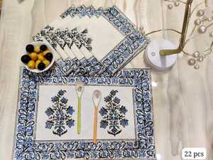 100% coton fabriqué à la main motif floral napperons Jaipur traditionnel ethnique indien Design main bloc imprimé Table à manger tapis - Product Image 3