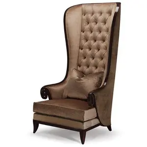 Classic Luxury Wooden King Size <b>Sofa</b> Chair Sponge Filled Leather Liner for Living Room <b>Hotel</b> Party Wedding Decorative Furniture - Product Image 1