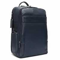Sac à dos pour ordinateur portable en cuir véritable bleu de qualité supérieure, minimaliste, unisexe, de luxe, pour les voyages d'affaires, grande capacité, respirant, imperméable