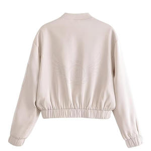 2024 Casual moda bombardero chaqueta de satén moda liso invierno bombardero chaqueta de satén para adultos - Product Image 2