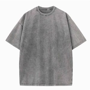 Camiseta para hombre, venta al por mayor, logotipo personalizado, camiseta lavada con ácido Vintage, Camiseta de algodón pesado para hombre en blanco - Product Image 3