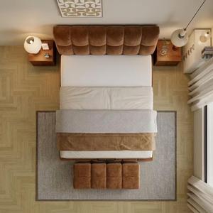 Lit de rangement relevable à vérins à gaz avec 3 tiroirs, grande capacité, en tissu chenille, pour chambre principale, cadre de lit Queen Size, mobilier pour petit appartement - Product Image 3
