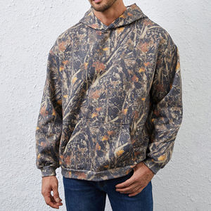 Sweat à capuche unisexe en coton et polyester imprimé jungle camouflage, streetwear d'hiver, style décontracté hip-hop, sweat à capuche pour homme pour adulte - Product Image 3
