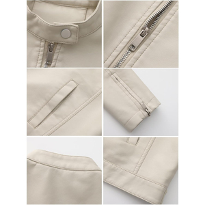 Veste en cuir classique pour femme, design élégant, vêtement d'extérieur durable pour le style urbain, vêtements décontractés et temps froid - Product Image 5