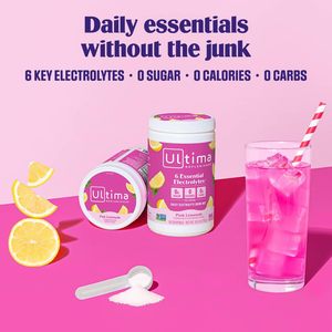 Ultima Replenisher – Mélange de poudre de boisson électrolytique quotidienne – Sans sucre – Limonade rose, 90 portions - Product Image 3