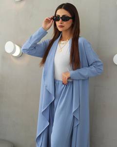 Vente en gros Abaya en satin de luxe personnalisée pour femmes, vêtements islamiques élégants inspirés de Dubaï, manches à volants, musulman traditionnel - Product Image 1