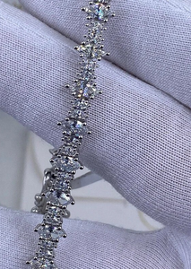 Marquise Shape Diamond Tennis <b>Bracelet</b> 925 Stealing Sliver moissanite Diamond <b>bracelets</b> - Product Image 2
