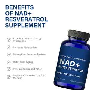 Capsules d'acide hyaluronique Resvératrol Trans OEM/ODM NAD + 500mg suppléments anti-âge pour adultes certifiés Halal/casher TOP Grade 60 - Product Image 2