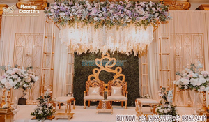 Mandap de mariage sud-asiatique avec murs de bougies, carré de chandelles, Mandap de mariage à la mode, décoration de Mandap en métal à couper le souffle - Product Image 5