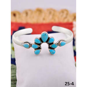 Southwest Handmade Kingman Turquoise Sterling Silver Cuff Naja <b>Bracelet</b> Fashionable Kingman Turquoise Sterling Cuff <b>Bracelet</b> - Product Image 1