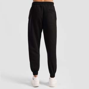 Pantalon de jogging Hyper Joggers - 100% coton noir, coupe régulière, style évasé, en molleton bouclette avec logo personnalisable et décoration plissée - Product Image 2