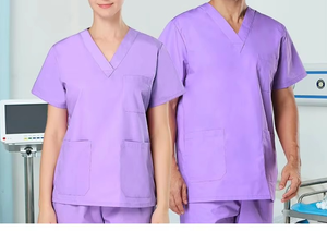 Ensembles de gommages médicaux gris unisexe pour infirmières et médecins Uniformes hospitaliers élégants - Product Image 5