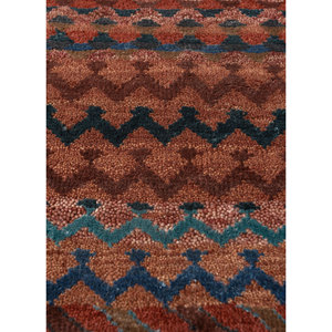 Alfombra de Lana y Seda de Bambú con Patrón Geométrico, Textura Suave, Tamaño 2'6x4 pies, para Uso Doméstico - Product Image 3