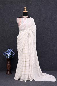Precio al por mayor Servicio OEM Marca India y Pakistán Ropa Mujer Sarees para bodas y fiestas Listo para usar Ropa de mujer - Product Image 6