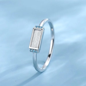 925แท้สเตอริงเงินสี่เหลี่ยมผืนผ้าตั้งวงแหวนนมชุด birthstone bezake เครื่องประดับ breastsake เครื่องประดับ DIY เครื่องประดับหน้าอกนมแหวนเถ้า - Product Image 4