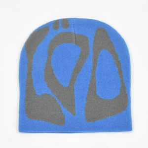 Châu Âu Cotton Beanie Nhà Sản Xuất Tùy Chỉnh Jacquard Slouchy Dệt Kim Hat Không Có Cuff Mờ Y2K Skull <span class=keywords><strong>Cap</strong></span> Skully Beanie Logo Bãi Biển - Product Image 1