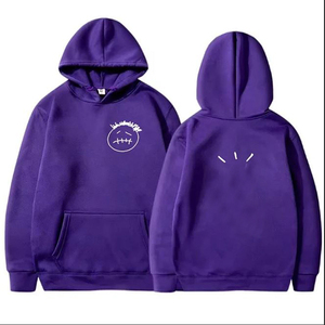 Sudadera con capucha de gran tamaño de algodón 100% Unisex de primera calidad con logotipo en la parte delantera y trasera liso informal para uso diario tejido otoño-OEM directo de fábrica - Product Image 3
