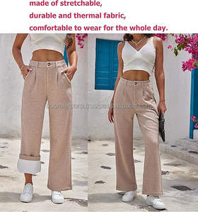 Pantalon de jogging en molleton pour femme, coupe ample évasée, taille élastique, anti-plis, séchage rapide, respirant, directement de l'usine - Product Image 3