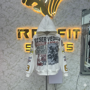 Préfet coupe sport édition la plus demandée sweat à capuche zippé bouffée imprimé fabriqué en usine sweats à capuche à bas prix hommes sweats à capuche - Product Image 3