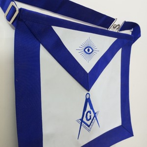 Hand Embroidery Master Mason <b>Apron</b> Blue House Masonic Regalia - Product Image 3