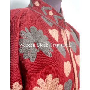 Chaqueta Bordada con Corte Cruzado, Hecha a Mano, Transpirable, Estilo Étnico Vintage, Chaqueta de Algodón para Invierno, Ideal para Festivales - Product Image 3