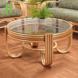 Best Seller Modern <b>Round</b> <b>Coffee</b> <b>Table</b> Eco-friendly Natural Rattan Living Room Furniture <b>Cheap</b> Price From Vietnam - Product Image 1