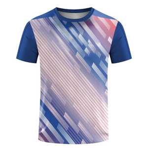 T-shirt surdimensionné de sport de plein air d'été pour hommes mode tricoté respirant 100% haut en polyester col rond manches courtes imprimé Design - Product Image 2