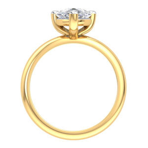 Bague de luxe pour femme en or jaune et blanc 9 carats, design classique, 2,01 carats, clarté VS, diamant de laboratoire, couleur EF, taille brillant, bijoux - Product Image 3