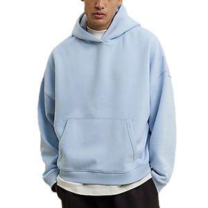 Sweatshirts à capuche pour hommes lourds Sweat à capuche vierge surdimensionné à épaules tombantes de haute qualité Logo personnalisé Streetwear Hoodies - Product Image 2