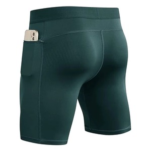 Wholesale Men's Mid Comfortable <b>Compression</b> <b>Shorts</b> Elastic Customized Regular Fit Solid Pattern <b>Shorts</b> - Product Image 3