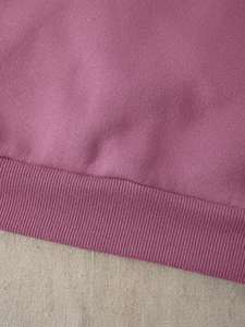 Unisex Oversized Purple Crewneck Sweatshirt Heavyweight Fleece Pullover Loose Fit Drop Shoulder Winter Cotton Streetwear - Product Image 3