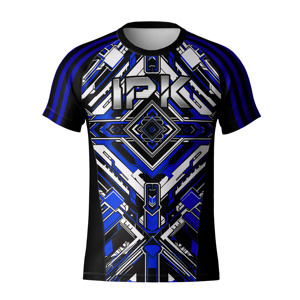 T-shirts de sport à manches courtes en polyester respirant à séchage rapide personnalisés, t-shirt de compression pour hommes - Product Image 4