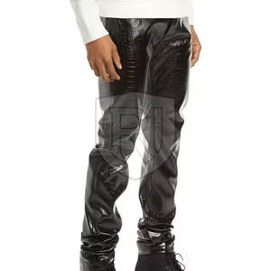 Pantalon en cuir décontracté pour hommes de haute qualité Logo personnalisé léger Design taille moyenne Dernier service OEM Vente en gros de modèles droits - Product Image 2