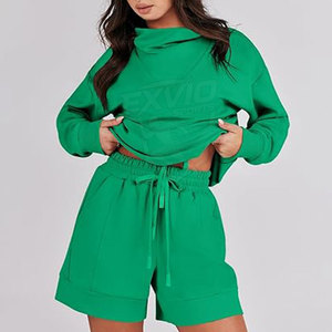 Conjunto de Sudadera con Capucha y Pantalones Cortos para Mujer, Estilo Moderno, Ropa Deportiva, Nueva Llegada 2026 - Product Image 3