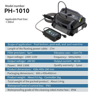 Limpiador de <span class=keywords><strong>Piscinas</strong></span> para una Potente Limpieza con Aspiradora, Robot Limpiador de <span class=keywords><strong>Piscinas</strong></span> Automático y Portátil - Product Image 2