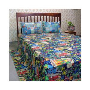 Colcha de Algodón Orgánico Tamaño Queen Más Vendida, Diseño Estampado a Mano por Fabricante Indio - Product Image 3