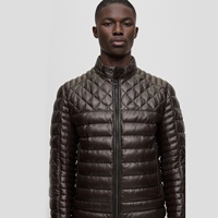 Veste d'hiver pour homme en cuir de qualité supérieure, col montant, confort par tous les temps, élégance intemporelle, service OEM disponible, imperméable
