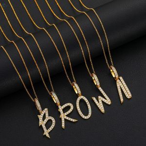 Collar con Colgante de Letra del Alfabeto de la A a la Z, Joyería con Iniciales de Diamantes Cultivados en Laboratorio VVS1, Collar con Letra Chapado en Oro Amarillo Personalizado - Product Image 3