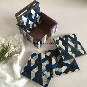 Tradebyd elegante posavasos con Incrustaciones de nácar regalo de decoración del hogar Premium para comedor moderno - Product Image 4