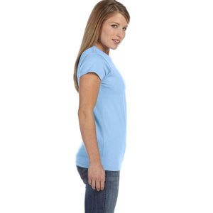 เสื้อยืดผู้หญิงแบบเรียบระบายอากาศได้ดีคอกลมสีล้วนสำหรับใส่ลำลอง - Product Image 4