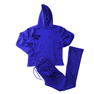 Ensemble survêtement décontracté pour homme, style streetwear, sweat-shirt à capuche surdimensionné et pantalon de survêtement en coton 100% respirant, avec fermeture éclair - Product Image 3